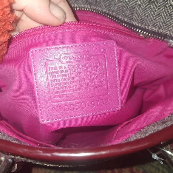 NWOT COAH Y2K Patchwork Tote Purse with Leather Straps - Picture 7 of 13